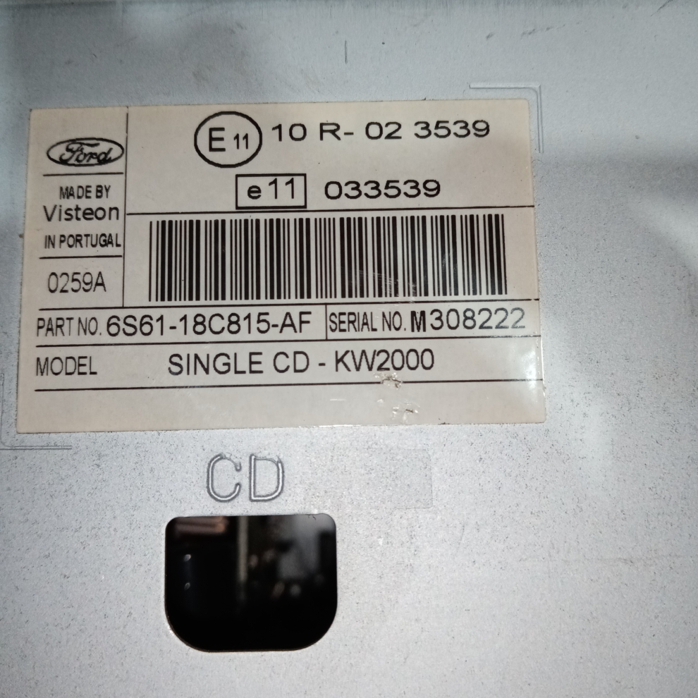 Radio cd Ford Fiesta V 2006 6S61-18C815-AF