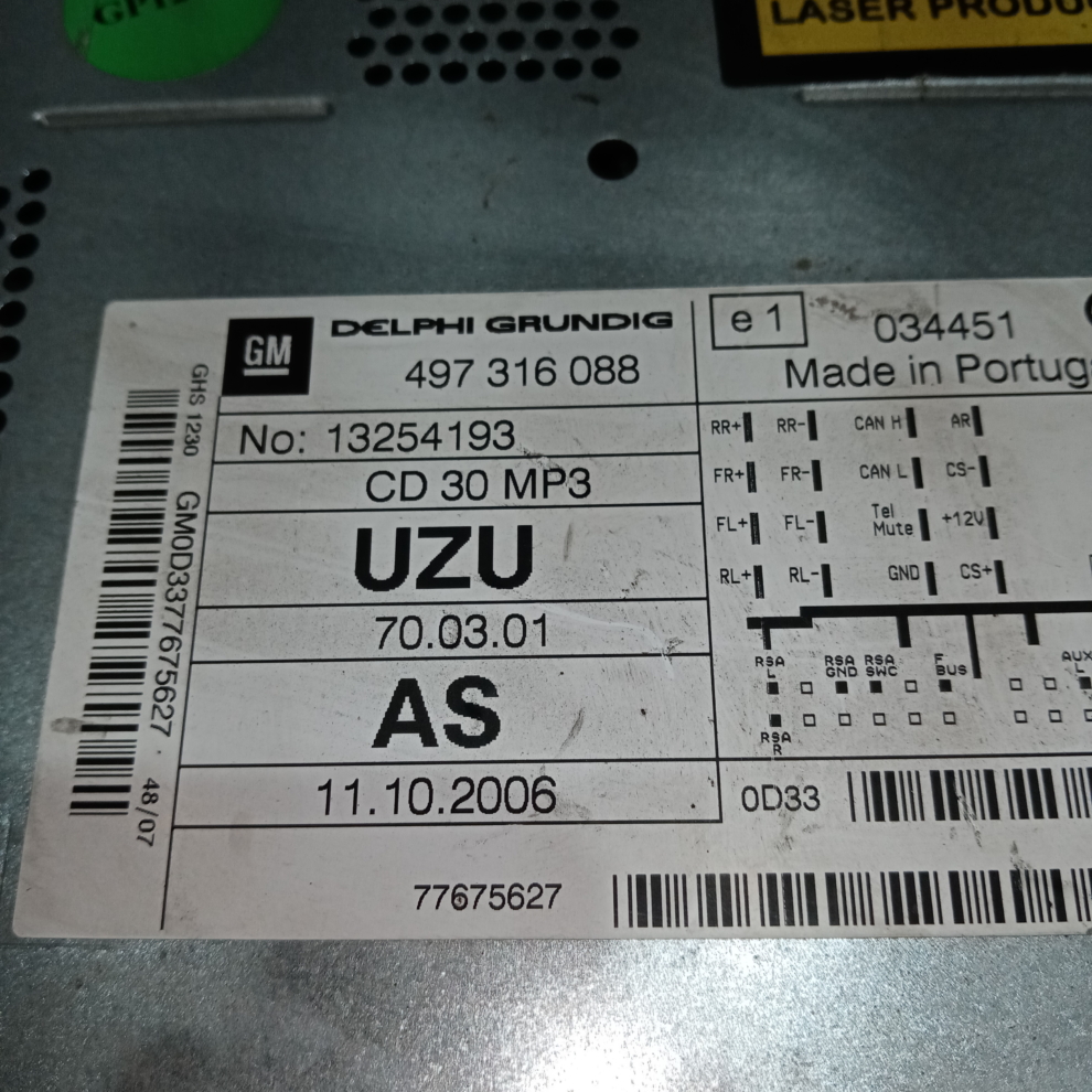 Radio cd Opel Corsa D 2007 497316088