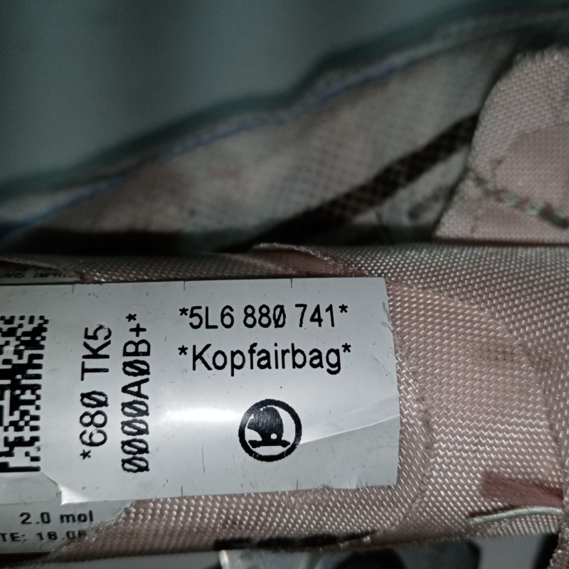 Airbag cortina stanga Skoda Yeti 2009 - 2017