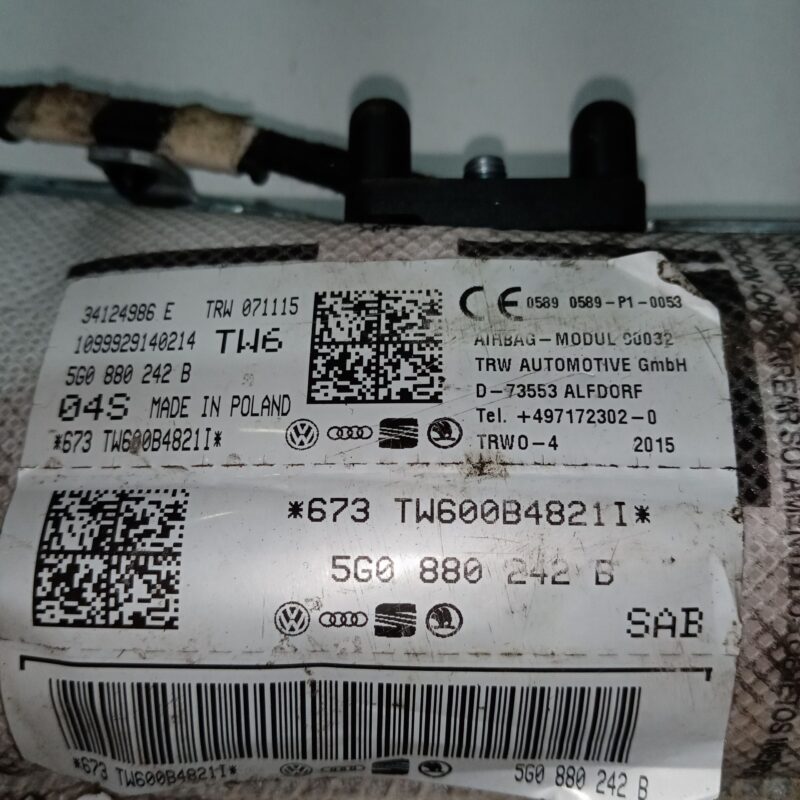 Airbag scaun stanga VW Golf VII 2012 – 2020 - TRIMIS LA SCHIMB CC20598 este de stanga anunt eronat